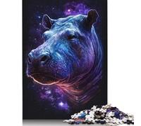 Galaxy Animal Hippo 500 Pieces Jigsaw Puzzle for Adults, Teens And Jigsaw Puzzles, 500 Piece Family Games Jigsaw Challenge Toy 500pcs (52x38cm)