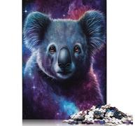 Galaxy Animal Koala Jigsaw Puzzle for Adults 500 Pieces Wooden Jigsaws Puzzles Decompression Game Toy Puzzle Challenging Game 500pcs (52x38cm)