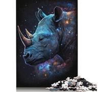 Galaxy Animal Rhino 500 Piece Jigsaw Puzzle for Adults & Age 18 Years Up - Family Activity Jigsaw Puzzles Educational Games Difficult And Challenge 500pcs (52x38cm)