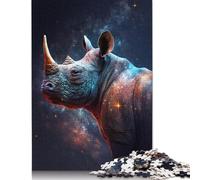 Galaxy Animal Rhino Jigsaw Puzzle 1000 Piece Jigsaw Puzzles Game for Adults And Wooden Puzzles Educational Toys 1000pcs (75x50cm)
