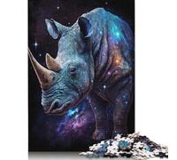 Galaxy Animal Rhino Jigsaw Puzzles for Adults 1000,wooden Puzzles for Adults, Family Puzzle Game Birthday Gifts Home Decoration 1000pcs (75x50cm)