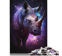 Galaxy Animal Rhino Puzzle 100% Recycled Cardboard Paper Rectangular Jigsaw Puzzle for Adult Children 1000pcs (38x26cm)
