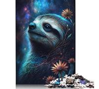 Galaxy Animal Sloth 500 Piece Jigsaw Puzzle for Adult Toy Intellectual Game Educational Game for Adult Stress Relief Home Decoration 500pcs (52x38cm)