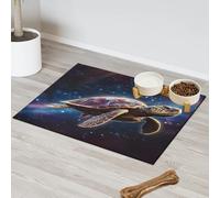 Galaxy Animals Turtle 3d Pet Feeding Mat for Cat Dog Water Bowl Food Mats Pet Feeding Mats Absorbent Nti-Slip Contain Spills Protects Floors Placemat 60.9 x 81.2 cm