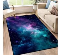 Galaxy Area Rug for Kids Bedroom Living Room Dark Blue Starry Sky Carpets Glitter Outer Space Throw Rugs Floor Mat 59 in x 39 in