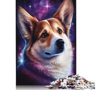 Galaxy Art Corgi Puzzle Fun Premium Cardboard Jigsaw Puzzle for Boy Or Girl 1000pcs (75x50cm)