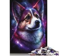 Galaxy Art Corgi Puzzle Unique Home Decor Premium Cardboard Jigsaw Puzzle for Adults Teen Unique Gift 1000pcs (75x50cm)