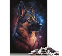 Galaxy Art German Shepherd Jigsaw Puzzles 500 Pieces for Adults Jigsaw Puzzles for Adults 500 Piece Puzzle Educational Games 500pcs (52x38cm)