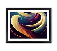 Galaxy Art Nouveau Abstract Framed Wall Art Print A2 Black