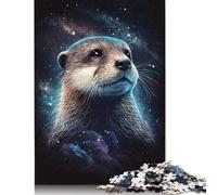 Galaxy Art Otter 500 Piece Jigsaw Puzzles for Adults Wooden Rectangular Jigsaw Puzzles for Adults 500 Pieces Puzzle Gifts 500pcs (52x38cm)