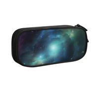 Galaxy Background Large Pencil Bag with 2 Compartments Pencil Pen Case Pencil Pouch Bag Organizer for Girls Boys Student School Office College, Black