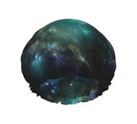 Galaxy Background Women Luxury Shower Cap, Double Layers Protective Elastic, Reusable Adjustable Shower Cap