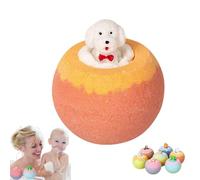 Galaxy Bath Bombs for Kids 1pcs, Cute Animal Toy Bath Salt Ball, Baths Bombs with Surprise Spring Inside, Funny Educational Toy Fizzy for Bathroom Daily Use (Brown G)