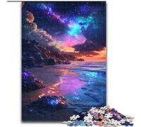 Galaxy Beach Night View 1000 Piece Jigsaw Puzzle for Adults Teens, Challenging Game And Family Play Artists Collection, Fine Art for Age 14 Years Up (50x75cm)