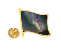 Galaxy Beautiful Stars Dark Golden Metal Flag Lapel Pin Badge