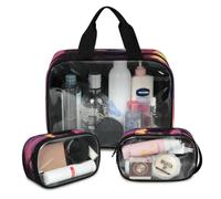 Galaxy Black Cat Travel Makeup Bag for Women Men, Translucent Cosmetic Bags 3 Pcs Large Shower Wash Pouch Toiletry Cosmetic Toiletries Organizer