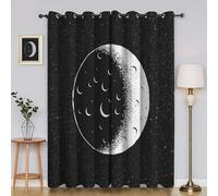 Galaxy Blackout Curtains Moon Window Treatments, Eyelet Curtain, Thermal Insulated Super Soft Microfiber Curtains & Drapes 66x54 Inch 2 PanelsYI3954