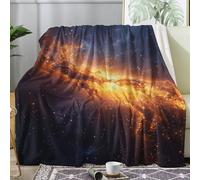 Galaxy Blanket Doule Size, Outer Space Fleece Throw Blanket for Bed Sofa Couch, Soft Cozy Flannel, 150x200 cm, Decor & Gifts (S257)