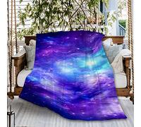 Galaxy Blanket Star Throws Planet Space Gifts for Boys Girls, Galaxy Decor Colorful Plush Soft Lightweight Flannel Fleece Blankets Moon Purple Bedding for Bed Couch Chair 60x50In Teens
