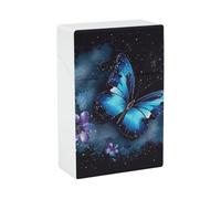 Galaxy Blue Butterfly Cigarette Case Portable Novelty Cigarette Packing Box Crush Proof Waterproof Cigarette Box Novelty Gifts for Friend