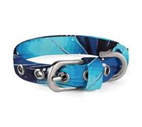 Galaxy Blue Butterfly Dog Collar Adjustable Soft and Comfortable Puppy Collars with Metal Buckle Pet Collar for Small Medium Pet
