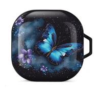 Galaxy Blue Butterfly Headphone Protective Case, Earphone Case For Galaxy Buds Live, Galaxy Buds Pro, Galaxy Buds2, Galaxy Buds 2 Rro Series Headphones