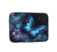 Galaxy Blue Butterfly Laptop Case Sleeve 12 inch Laptop Bag Shockproof Computer Carrying Cover Protective Notebook Case