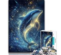 Galaxy Blue Whale Jigsaw Puzzles for Adults Teenagers Jigsaws Puzzle,Toys Educational Games Stress Relieving Suitable for Desktop Decoration 38x26cm