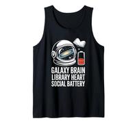 Galaxy Brain Library Heart Social Battery Astronomy Bookworm Tank Top