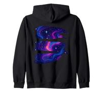 Galaxy Brush Stroke Set Stars Zip Hoodie