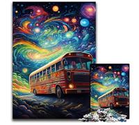 Galaxy Bus 1000Pc Adults Jigsaw Puzzle Wooden Puzzles Challenging Brain Teaser for Teenagers, Family Game Night Fun 50x75CM/19.68x29.52inch