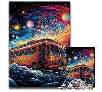 Galaxy Bus 1000Pc Adults Jigsaw Puzzle Wooden Puzzles Challenging Brain Teaser for Teenagers, Family Game Night Fun 50x75CM/19.68x29.52inch