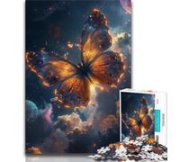 Galaxy Butterfly Jigsaw Puzzles for Adults 1000 Piece,Staycation Kill Time with Fully Interlocking Randomly Shaped Pieces 75x50cm