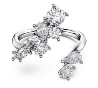 Galaxy bypass ring, Lab-grown diamonds 1.25 ct tw, Mixed shapes, 18K white gold
