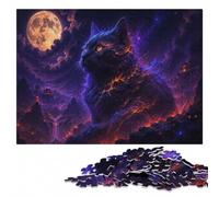Galaxy Cat on Fire Wooden Puzzle 1000 Pieces, Adult Jigsaw | Jigsaw Puzzle: image-based sorting for steady puzzle progress on quiet evenings.
