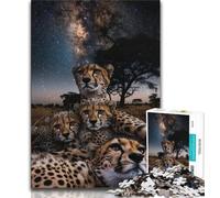 Galaxy Cheetah 1000 Piece Jigsaw Puzzle for Adults And Teenagers,Decompressing Intellectual Educational Toy Secret Santa Gifts (75x50cm)