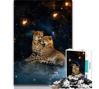 Galaxy Cheetah 1000 Piece Jigsaw Puzzle for Adults And Teenagers,Fun Games Every Piece Is Unique - Challenging Family Fun Game (75x50cm)