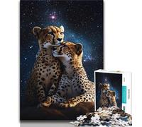 Galaxy Cheetah 1000 Piece Jigsaw Puzzle for Adults Teens,Stress Reliever Difficult Challenge Unique Home Decor And Gifts (38x26cm)