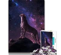 Galaxy Cheetah 1000 Pieces Jigsaw Puzzle For Adults Teens,Help The Brain Exercise Addictive Toys to Cultivate Patience Unique Challenge Game 50x75cm