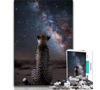 Galaxy Cheetah Adult Jigsaw Puzzles 1000 Pieces,Staycation Kill Time Every Piece Is Unique - Challenging Family Fun Game 50x75cm