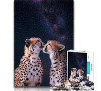 Galaxy Cheetah Adult Jigsaws 1000 Piece,Educational Game Challenge Toy Wall Decoration Unique Birthday And Xmas Gifts 50x75cm