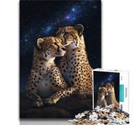 Galaxy Cheetah Adult Jigsaws 1000 Pieces Difficult,Family Game Stress Reliever Difficult Challenge Great Gifts And Toys 50x75cm