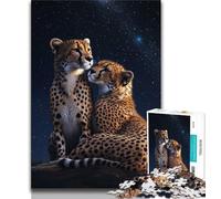 Galaxy Cheetah Adult Jigsaws 1000 Pieces Difficult,Learning Educational Toys Family Games with Matching Poster And Trivia Sheet (50x75cm)