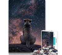 Galaxy Cheetah Jigsaw Puzzles for Adults 1000 Piece,Toys Educational Games Stress Relieving Suitable for Desktop Decoration 50x75cm