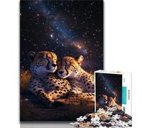 Galaxy Cheetah Jigsaw Puzzles for Teenagers 1000 Jigsaws,for Educational Game Challenge Toy Unique Home Decor And Gifts (38x26cm)