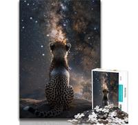 Galaxy Cheetah Jigsaw Puzzles for Teenagers 1000 Jigsaws,for Educational Game Challenge Toy Unique Home Decor And Gifts (75x50cm)