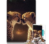 Galaxy Cheetah Jigsaw Puzzles for Teenagers 1000 Piece Puzzle,Game Toys Every Piece Is Unique - Challenging Family Fun Game 75x50cm