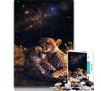 Galaxy Cheetah Jigsaws 1000 Pieces for Adults,Staycation Kill Time Every Piece Is Unique - Challenging Family Fun Game (38x26cm)