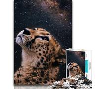 Galaxy Cheetah Jigsaws 1000 Pieces for Teenagers,for Educational Game Challenge Toy for Is Ideal As A Gift for The Whole Family (75x50cm)