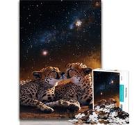Galaxy Cheetah Puzzles 1000 Pieces for Teenagers,Help The Brain Exercise Addictive Toys to Cultivate Patience Great Gift (75x50cm)